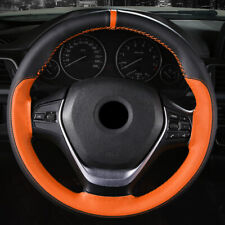 Sports Style Microfiber Leather Car Auto Steering Wheel Cover Stitch On Wrap Suv