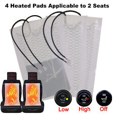 4pads Carbon Fiber Car Heated Seat Heater Kit With Round Switch Universal E5h3