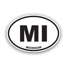 Michigan Euro Oval Sticker Decal - Weatherproof - Mi