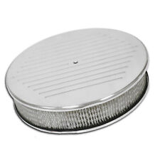 14 Inch Round Air Cleaner Set Ball Milled Polished Aluminum For Single Quad Carb