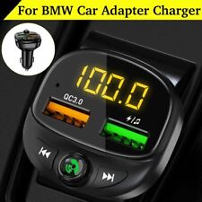 For Bmw Bluetooth Car Fm Transmitter Adapter Dual Usb Charger Fast Charging 3.4a
