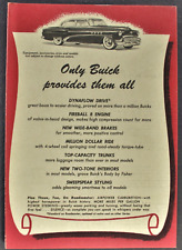 1952 Buick Prices Brochure Roadmaster Riviera Super Special Excellent Original