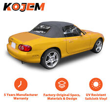 For 90-05 Mazda Miata Convertible Soft Top W Heated Glass Window Black Cabrio