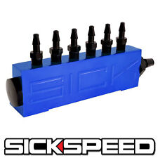 Vacuum Intake 6 Port Fuel Manifold Gas Wastegate Boost Performance Blue P5