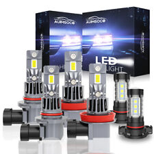 Led Headlight Fog Light Bulbs Kit For Chevy Silverado 1500 2500 2007-2015 10000k