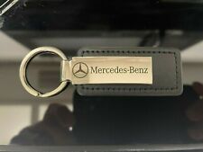 Car Keychain Black Leather Chrome Laser Print Logo Key Chain For Mercedes Benz
