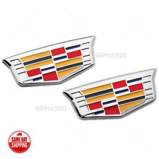 2x New Cadillac Fender Marker Side Body Logo Badge Emblem Car Decoration Sport V