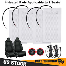 4pads Carbon Fiber Car Heated Seat Heater Kit With Round Switch Universal A6c6