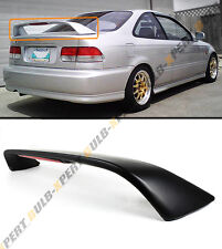 For 96-00 Honda Civic 2dr Coupe 6th Si Blk Trunk Spoiler Wing W Led Brake Light