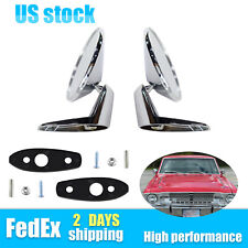 Chrome Door Mirrors Outside Exterior Rearview 2pcs Fits 1966-1975 Dodge Plymouth