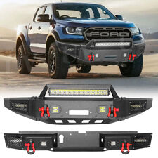 For 2019-2024 Ford Ranger Steel Frontrear Bumper Guard Wwinch Plateled Lights