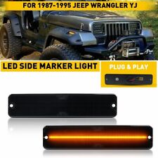 For 87-95 Jeep Wrangler Yj Smoked Led Side Marker Lights Turn Signal Lamps Lhrh
