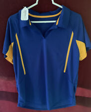 Holloway Womens Xl Optima Blue Gold Polyester Soft V Neck Top Nwt 