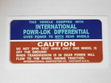 International Harvester Pickup And Travelall New Power-lock Differential Decal