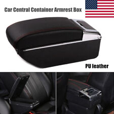Universal Car Central Console Container Armrest Box Pu Center Storage Case 1pc