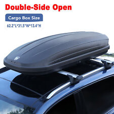 14 Cu.ft Dual-side Opening Car Top Cargo Carrier Roof Mount Storage Box W Lock