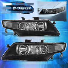 For 04-08 Acura Tsx Cl9 Jdm Projector Headlights Lamps Black Clear Reflectors