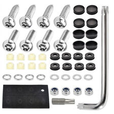 1set Stainless Steel Anti Theft Auto Security License Plate Screw Accessories Us