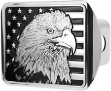 Everhitch Usa Flag Stainless Steel Trailer Hitch Cover Black Chrome
