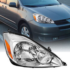 Passenger Side Chrome Headlight Assembly For Toyota Sienna Celexle 2004-2005