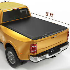 8ft 96 Bed Tonneau Cover Soft Roll Up For 02-23 Dodge Ram 1500 2500 3500 W Led