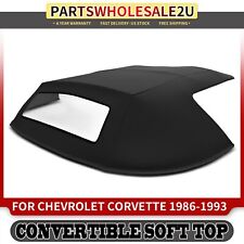 Convertible Soft Top W Plastic Window For Chevrolet Corvette 1986-1993 Black