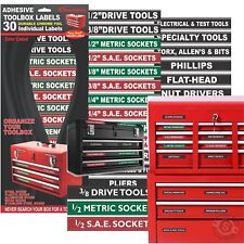 Adhesive Toolbox Labels Organize Your Socket Sets - Green Edition