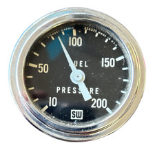 Vintage Stewart Warner 2 Chrome Fuel Pressure Gauge 10-200 Psi Model 826375