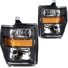 For 2008-2010 Ford F-250 F-350 Super Duty Pair Smoke Housing Headlight Assembly