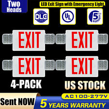 Led Emergency Exit Lights With Battery Backup Dual Led Lamp Abs Fire Resistance