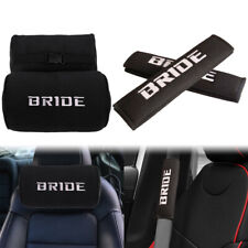 Bride Black Fabric Embroidery Car Seat Neck Pillow Headrestseatbelt Cover Combo