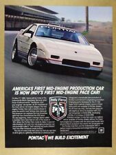 1984 Pontiac Fiero Indy 500 Pace Car Vintage Print Ad