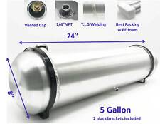 Universal Aluminum Spun Round End 5 Gallons Fuel Tank Gas Tank 24x8 Inch