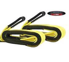 2 Pack 3 X 20 Heavy Duty Recovery Tow Strap 24000 Lb Break Strength Towing