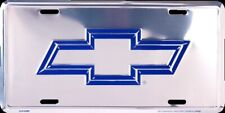Mirrored Chevrolet Bow Tie Embossed Metal License Plate Sign