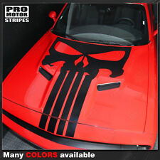 Decal For Dodge Challenger 2008-2023 Punisher Skull Hood Stripe Choose Color