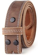 Belt For Buckle Men Snap On Strap Full Grain Leather No Buckle 1.5 Wide. Usa.
