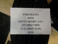 1 New Yokohama Advan Sport As 255 45 17 98w Tire 40626