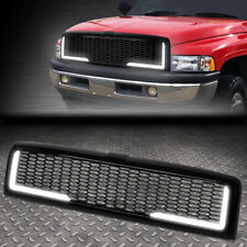 Led Drlfor 94-02 Dodge Ram Truck Honeycomb Mesh Front Hood Bumper Grille Grill