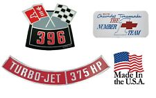 396 Chevelle Air Cleaner Decals With Valve Cover Decal 396375 68-70 Usa Made