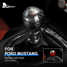 Manual Gear Shift Knob Cover Real Hard Carbon Fiber For Ford Mustang 2015-2023