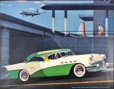 1956 Buick Roadmaster Super Century Dynaflow Print Ad Airport