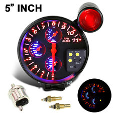 5 Car Racing Rpm Tachometer Water Oil Temperature Gauge Oil Pressure Meter U8f6