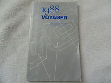 1988 Plymouth Voyager Owners Manual