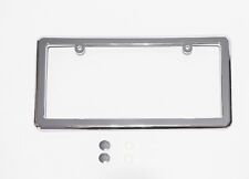 Chrome License Plate Mounting Frame Tag Holder Free 2 Screw Caps New