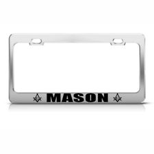 Masonic Mason Moson Logo Steel Metal License Plate Frame Car Auto Tag Holder