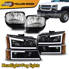 Led Drl Fit For 2003-06 Chevy Silverado Amber Black Headlightsbumper Fog Lights