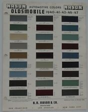 1940 1941 1942 1946 1947 Oldsmobile One Page Of Nason Color Paint Chips