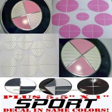 White Carbon Fiber Light Pink Sticker Overlay Set Sport Fit All Bmw Emblems