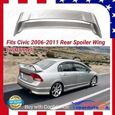 For 2006-2011 Honda Civic Sedan 3d Mugen Style Silver Rear Spoiler Wing Wpannel